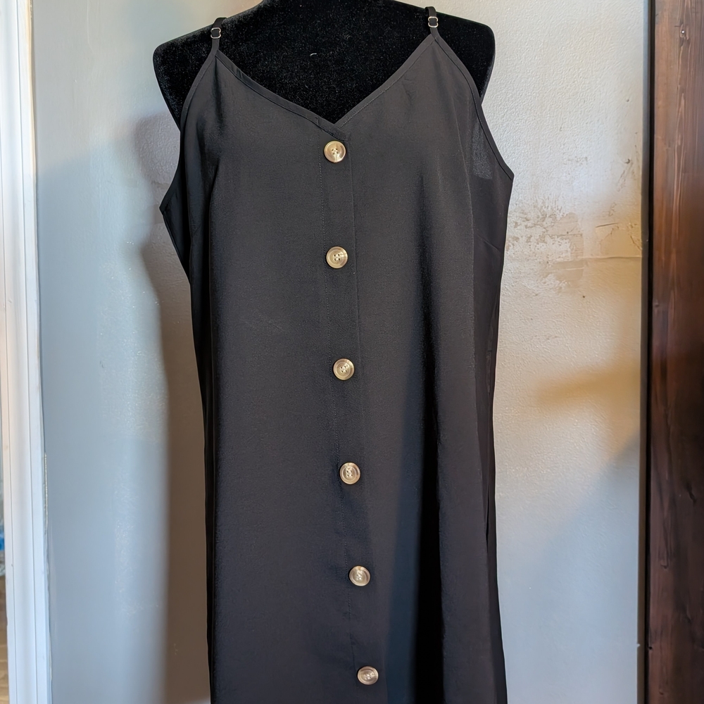 Elegant Black Button-Down Dress